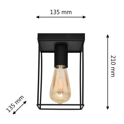 Plafoniera FINN 1xE27/15W/230V nero
