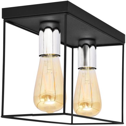 Plafoniera FINN 2xE27/15W/230V nero/cromo lucido