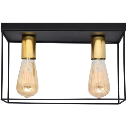 Plafoniera FINN 2xE27/15W/230V nero/oro