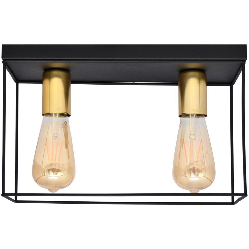 Plafoniera FINN 2xE27/15W/230V nero/oro