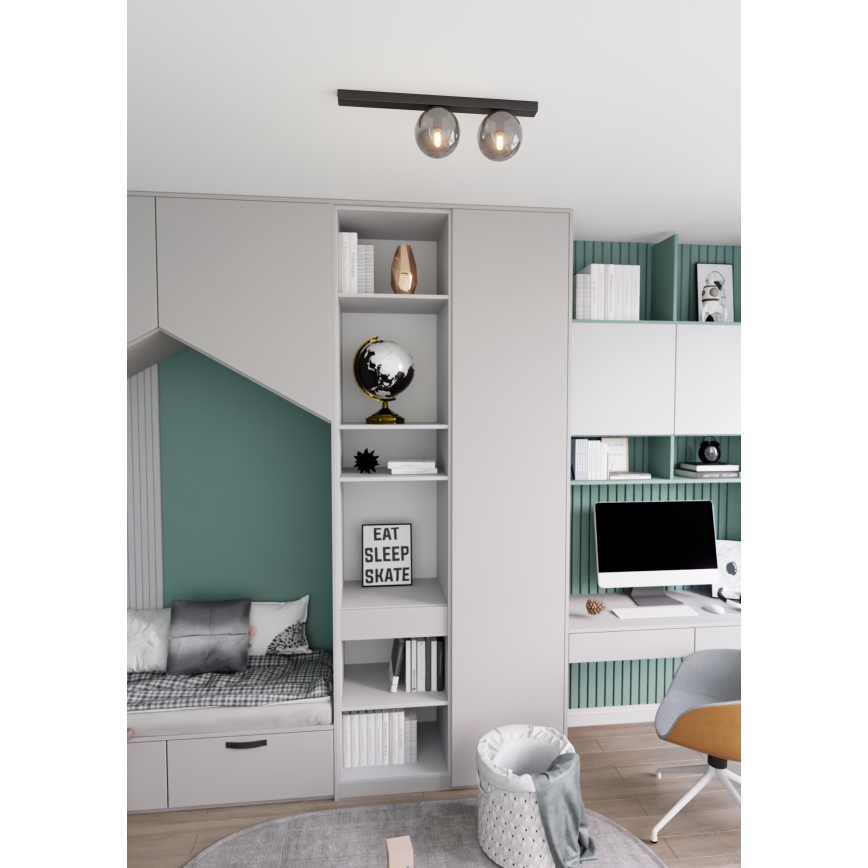 Plafoniera FIT 2xE14/10W/230V nero/grigio