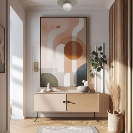Plafoniera FLAT 1xE27/15W/230V Ø 35 cm beige