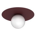 Plafoniera FLAT 1xE27/15W/230V Ø 35 cm bordeaux