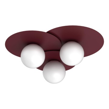 Plafoniera FLAT 3xE27/15W/230V 55x60 cm bordeaux