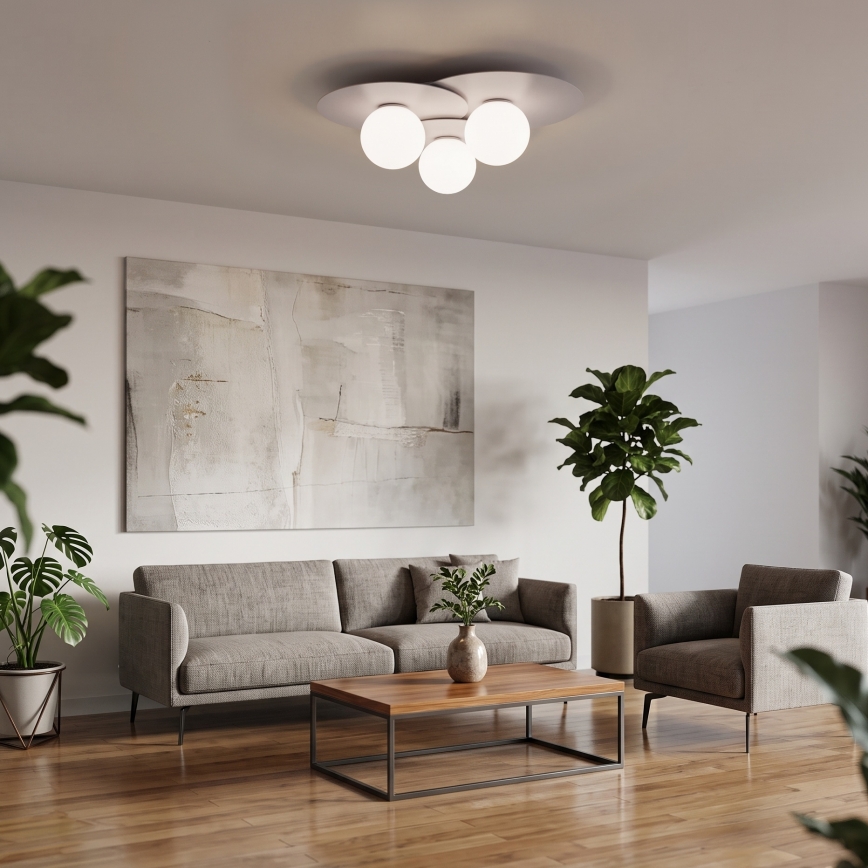 Plafoniera FLAT 3xE27/15W/230V 55x60 cm crema