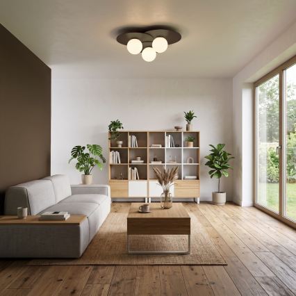 Plafoniera FLAT 3xE27/15W/230V 55x60 cm marrone