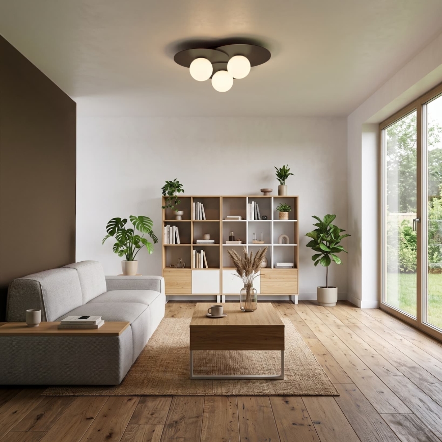 Plafoniera FLAT 3xE27/15W/230V 55x60 cm marrone