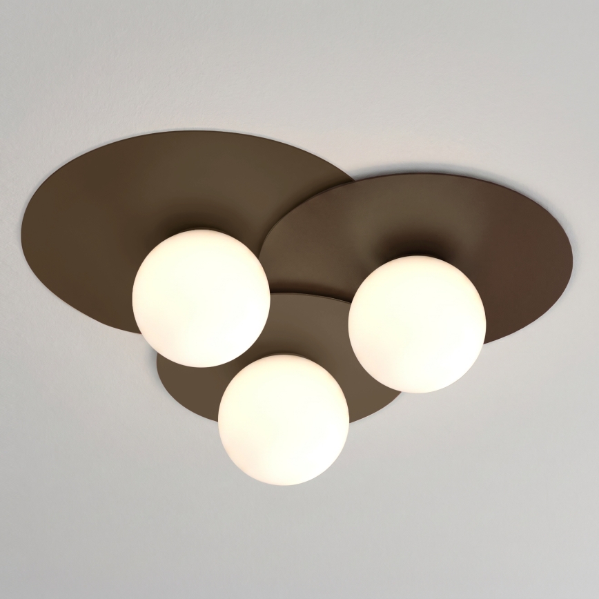 Plafoniera FLAT 3xE27/15W/230V 55x60 cm marrone