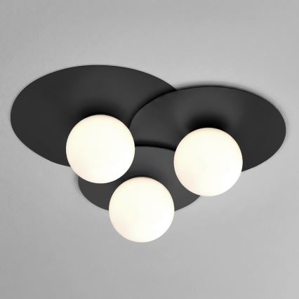 Plafoniera FLAT 3xE27/15W/230V 55x60 cm, nera