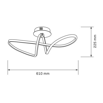 Plafoniera FLAVIA LED/33W/230V 24x61 cm nera