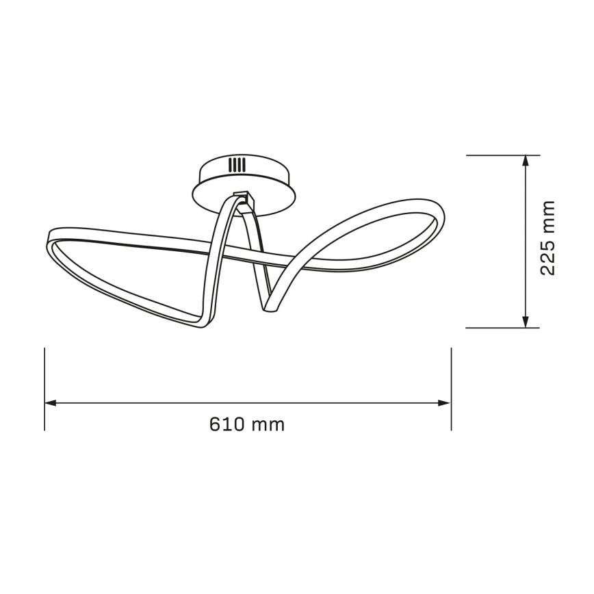 Plafoniera FLAVIA LED/33W/230V 24x61 cm nera