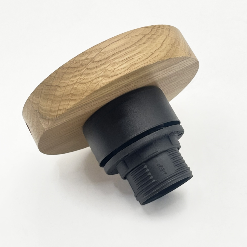 Plafoniera FLO WOOD 1xE27/15W/230V rovere/trasparente Ø 22 cm