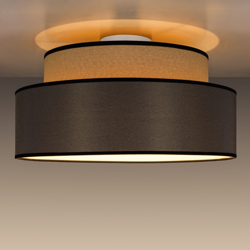 Plafoniera GRACE 1xE27/60W/230V diametro 40 cm beige/marrone