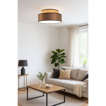 Plafoniera GRACE 1xE27/60W/230V diametro 40 cm beige/marrone