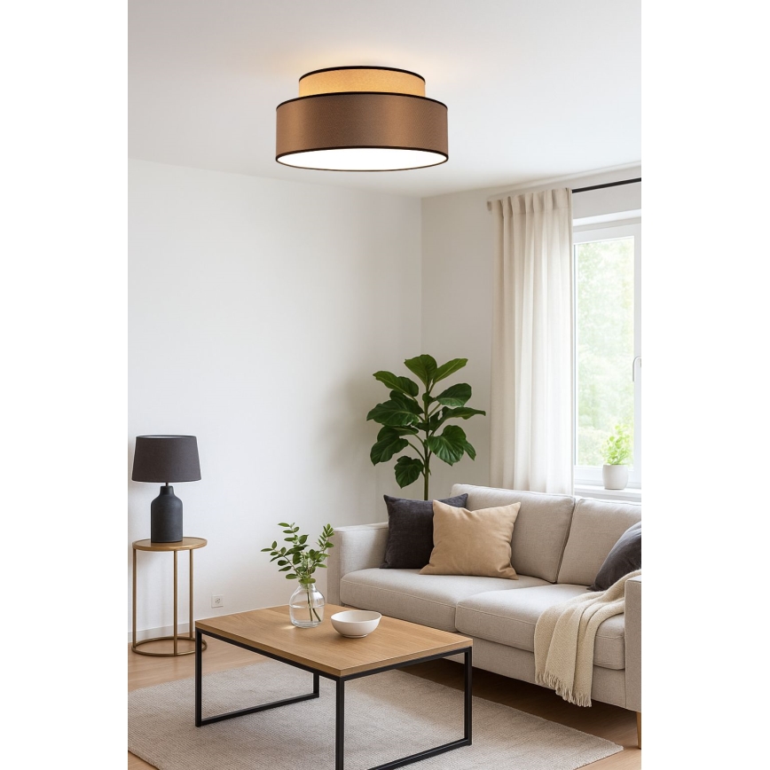Plafoniera GRACE 1xE27/60W/230V diametro 40 cm beige/marrone