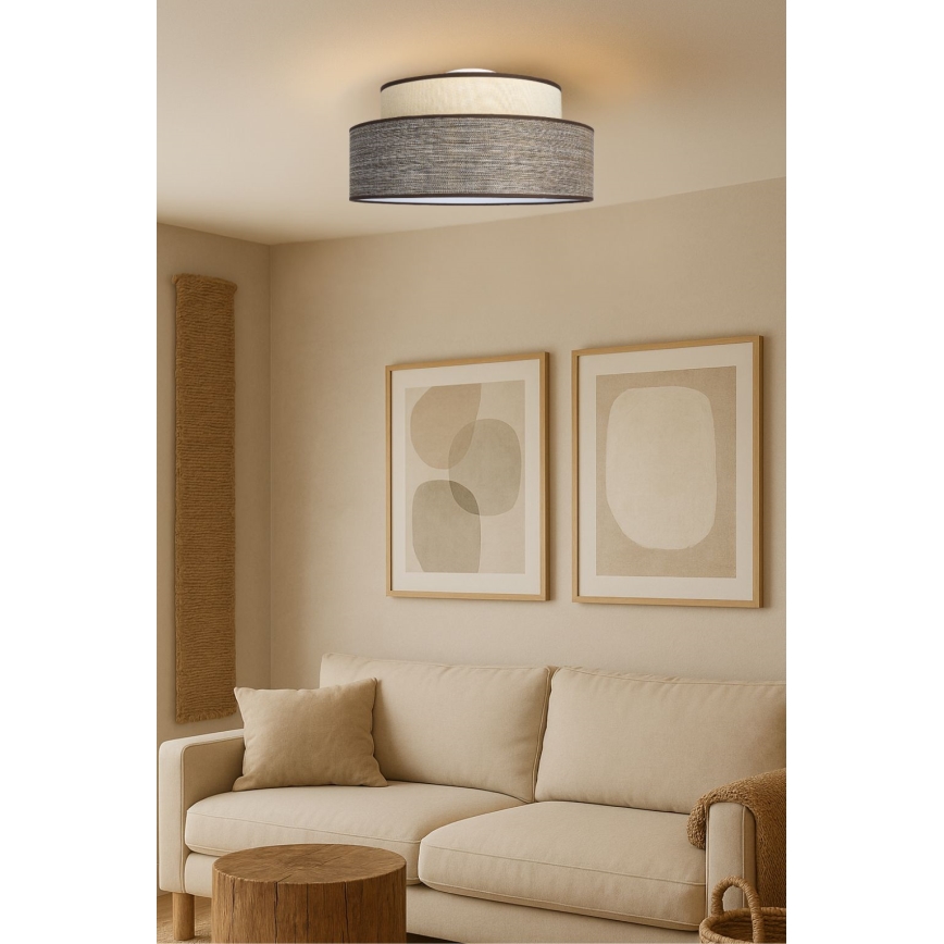 Plafoniera GRACE 1xE27/60W/230V diametro 40 cm color crema/marrone