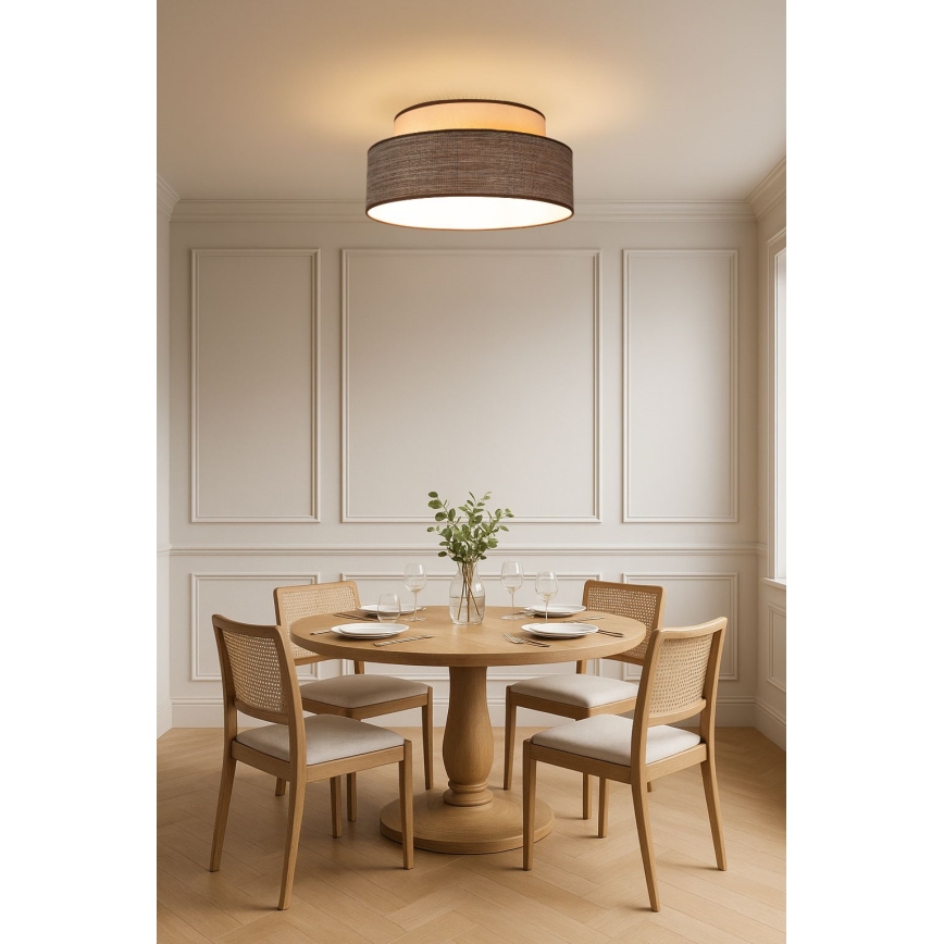 Plafoniera GRACE 1xE27/60W/230V diametro 40 cm color crema/marrone