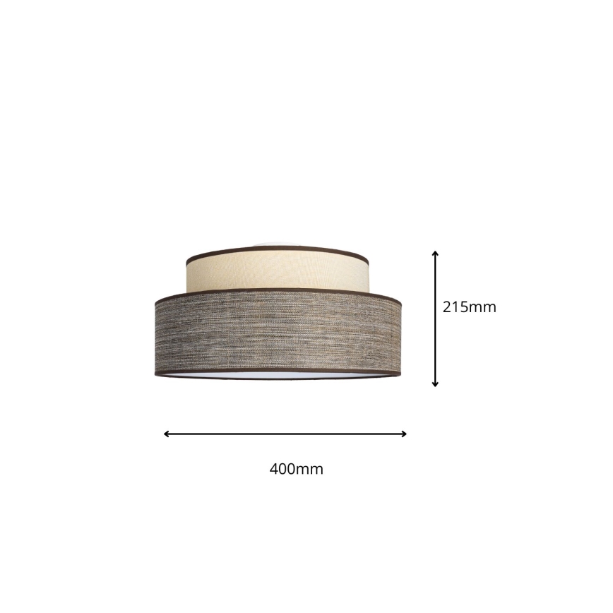 Plafoniera GRACE 1xE27/60W/230V diametro 40 cm color crema/marrone