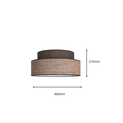 Plafoniera GRACE 1xE27/60W/230V diametro 40 cm marrone/beige