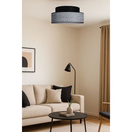 Plafoniera GRACE 1xE27/60W/230V diametro 40 cm nero/grigio