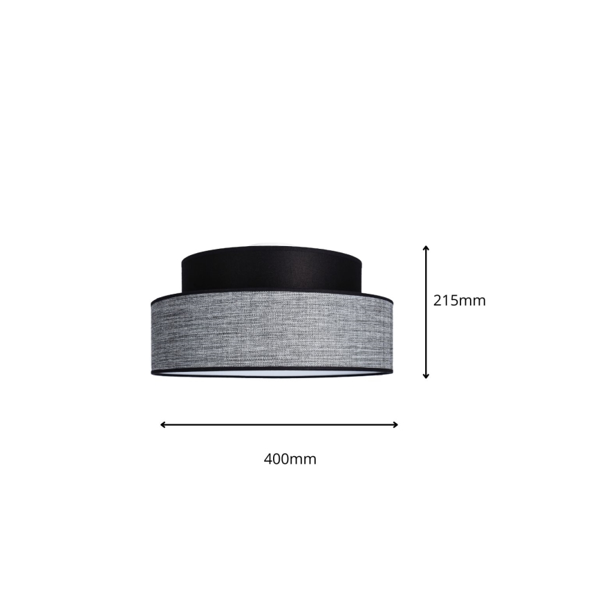 Plafoniera GRACE 1xE27/60W/230V diametro 40 cm nero/grigio