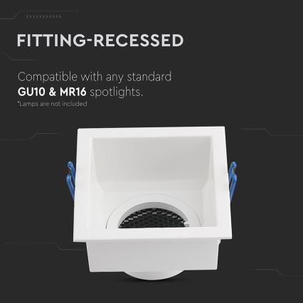 Plafoniera GU10 9x9 cm bianca