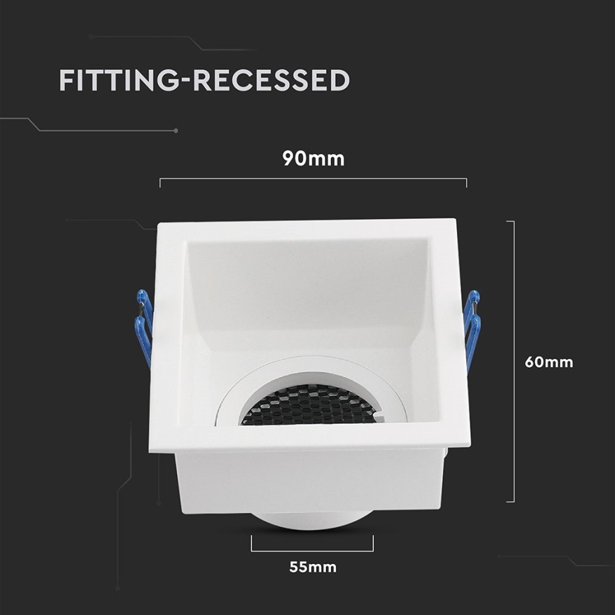 Plafoniera GU10 9x9 cm bianca