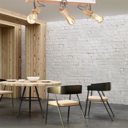 Lampadario a plafone GUSTAVO 3xE27/60W/230V faggio