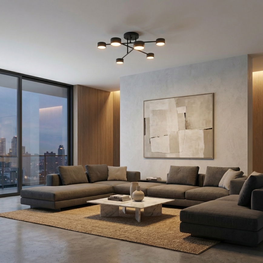 Plafoniera HALO 6xGX53/10W/230V nera