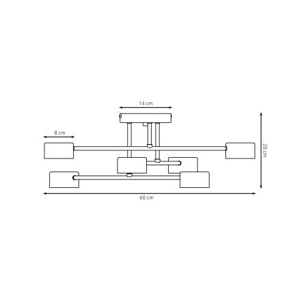 Plafoniera HALO 6xGX53/10W/230V nera