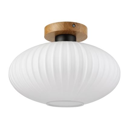 Plafoniera HARMA WOOD 1xE27/15W/230V rovere/bianco diam. 30 cm
