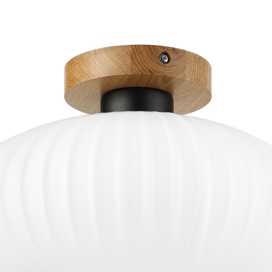 Plafoniera HARMA WOOD 1xE27/15W/230V rovere/bianco diam. 30 cm