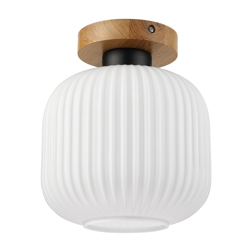 Plafoniera HARMA WOOD 1xE27/15W/230V rovere/bianco Ø 20 cm