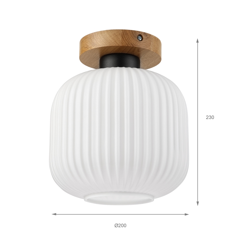 Plafoniera HARMA WOOD 1xE27/15W/230V rovere/bianco Ø 20 cm