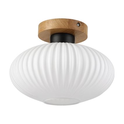 Plafoniera HARMA WOOD 1xE27/15W/230V rovere/bianco Ø 25 cm