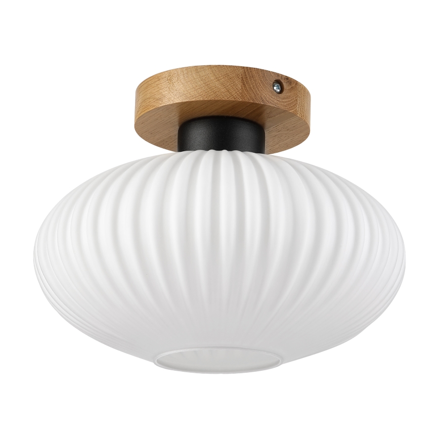 Plafoniera HARMA WOOD 1xE27/15W/230V rovere/bianco Ø 25 cm