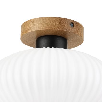 Plafoniera HARMA WOOD 1xE27/15W/230V rovere/bianco Ø 25 cm