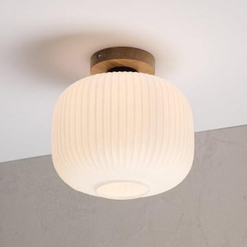 Plafoniera HARMA WOOD 1xE27/15W/230V rovere/bianco Ø 25 cm