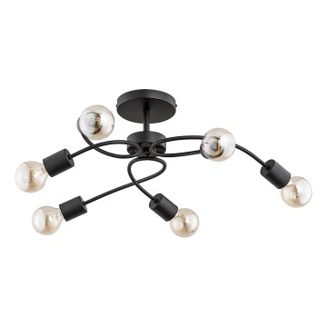 Plafoniera HELIX 6xE27/15W/230V nera