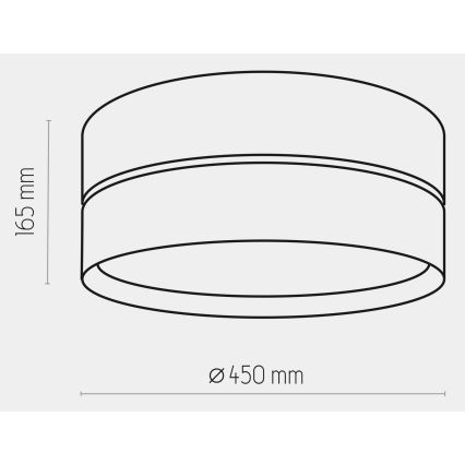 Plafoniera  HILTON 3xE27/15W/230V d. 45 cm ottone/nero