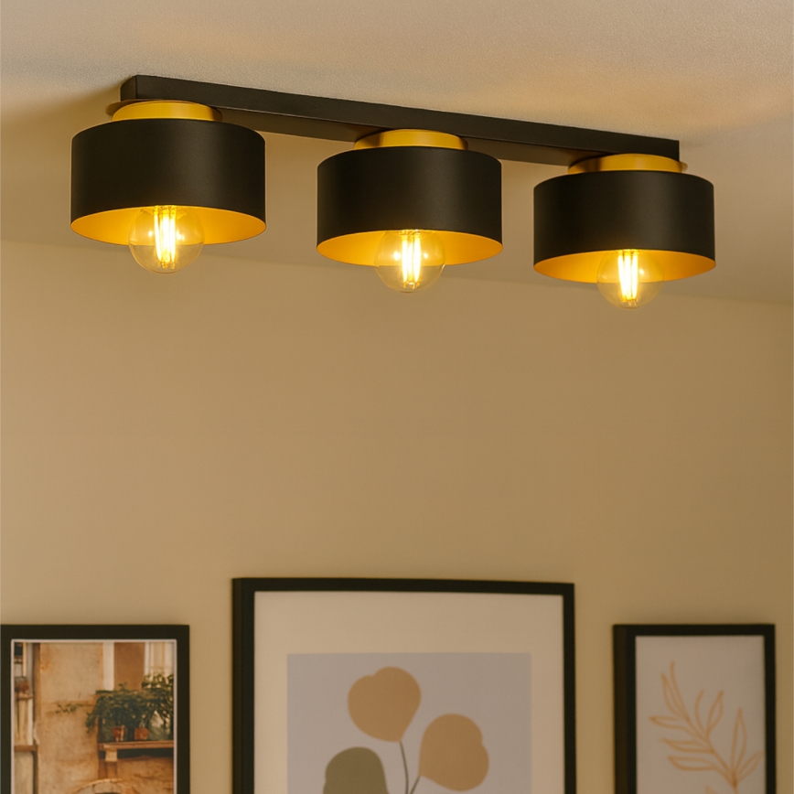 Plafoniera IGNIA 3xE27/60W/230V nero