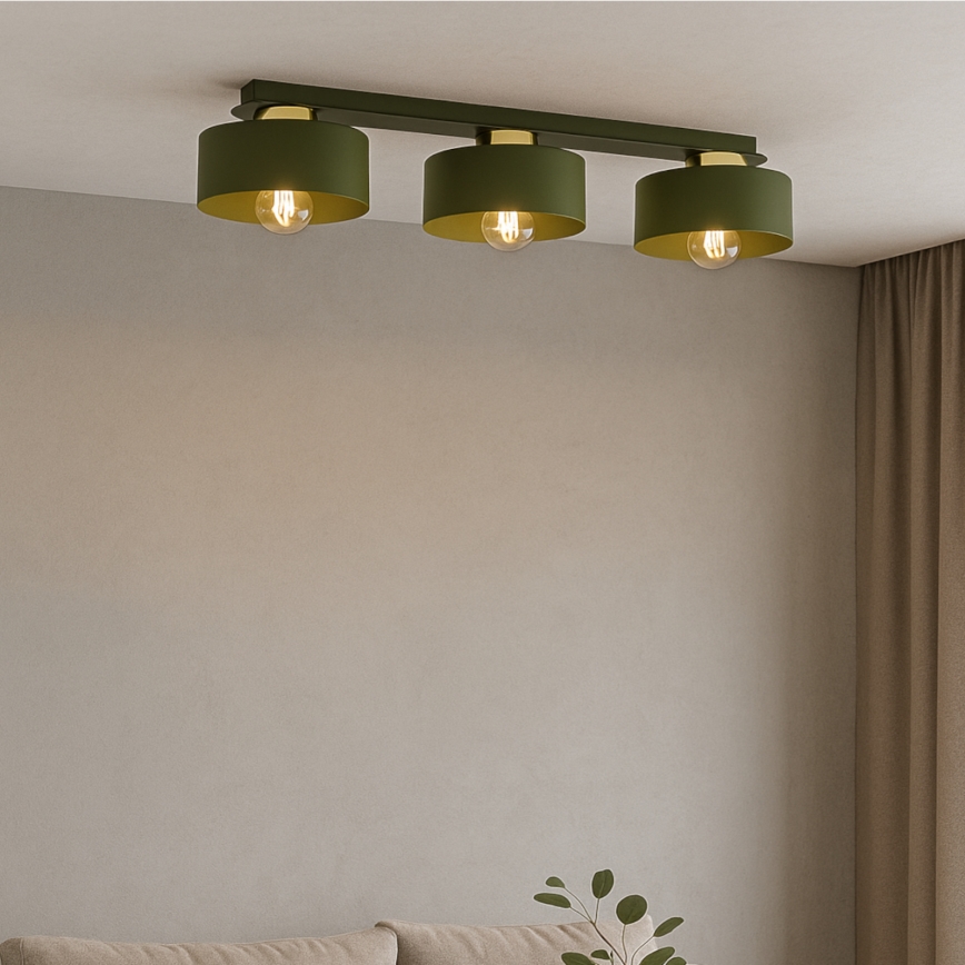 Plafoniera IGNIA 3xE27/60W/230V verde/oro