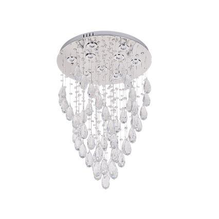 Plafoniera a cristalli LED MAJURO LED/30W/230V Ø 45 cm cromo lucido + telecomando