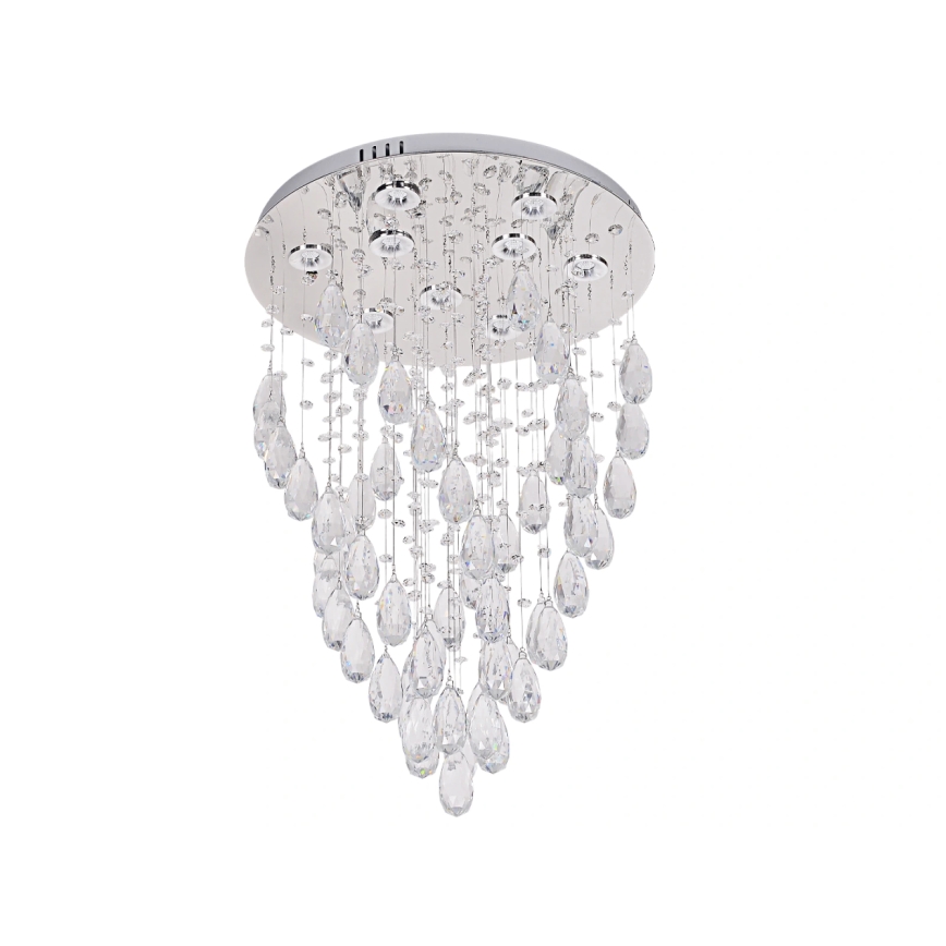 Plafoniera a cristalli LED MAJURO LED/30W/230V Ø 45 cm cromo lucido + telecomando