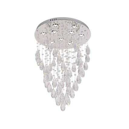 Plafoniera a cristalli LED MAJURO LED/30W/230V Ø 45 cm cromo lucido + telecomando