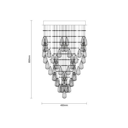Plafoniera a cristalli LED MAJURO LED/30W/230V Ø 45 cm cromo lucido + telecomando