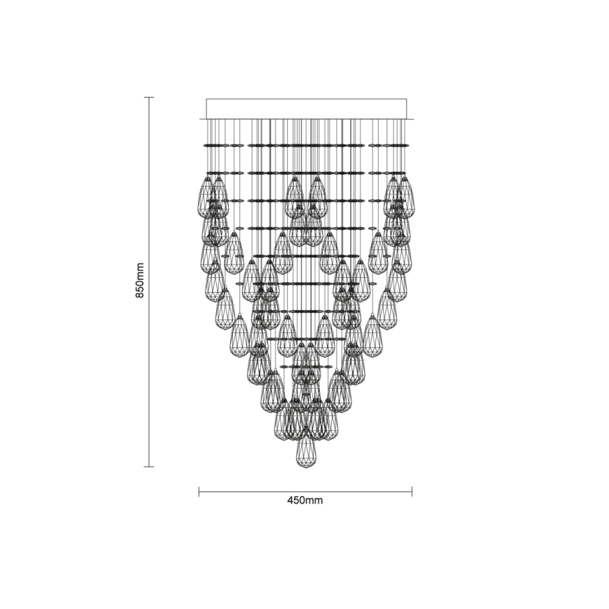Plafoniera a cristalli LED MAJURO LED/30W/230V Ø 45 cm cromo lucido + telecomando