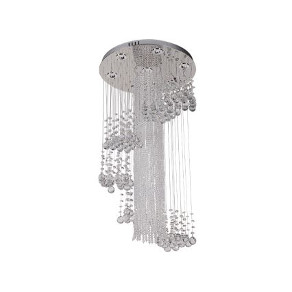 Plafoniera LED in cristallo NAURU LED/24W/230V Ø 45 cm cromo lucido + telecomando