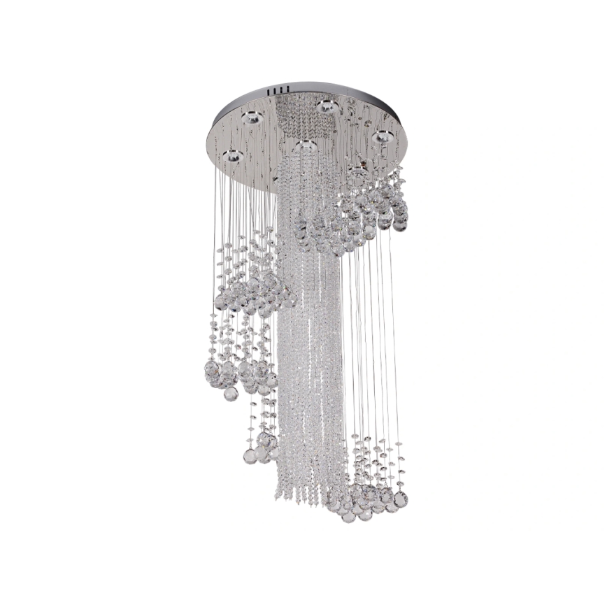 Plafoniera LED in cristallo NAURU LED/24W/230V Ø 45 cm cromo lucido + telecomando