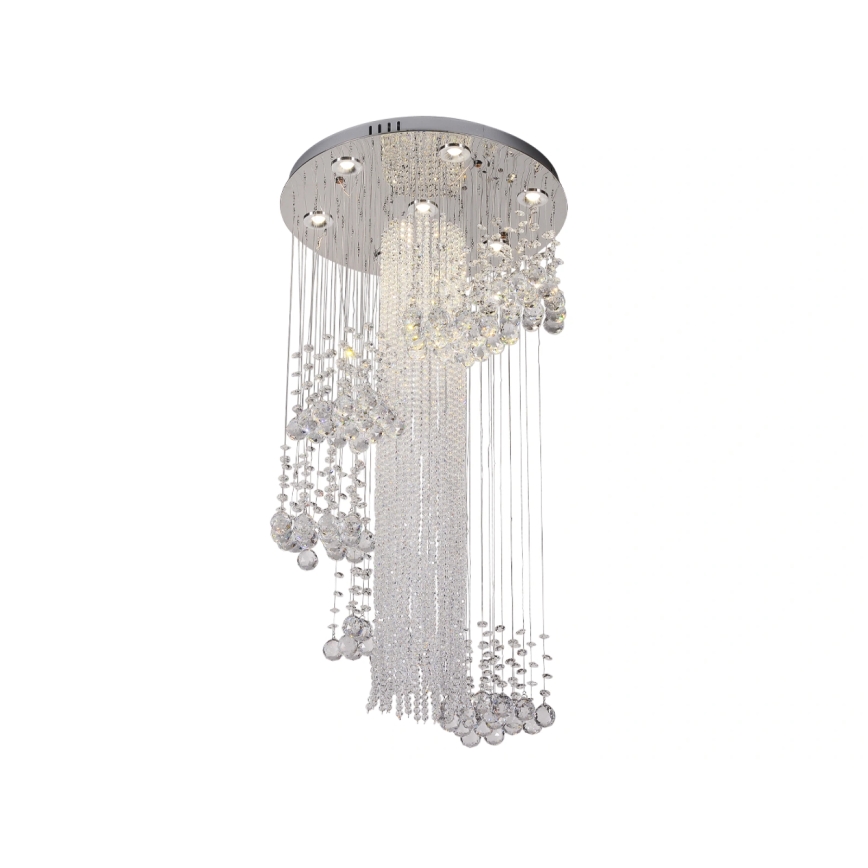 Plafoniera LED in cristallo NAURU LED/24W/230V Ø 45 cm cromo lucido + telecomando